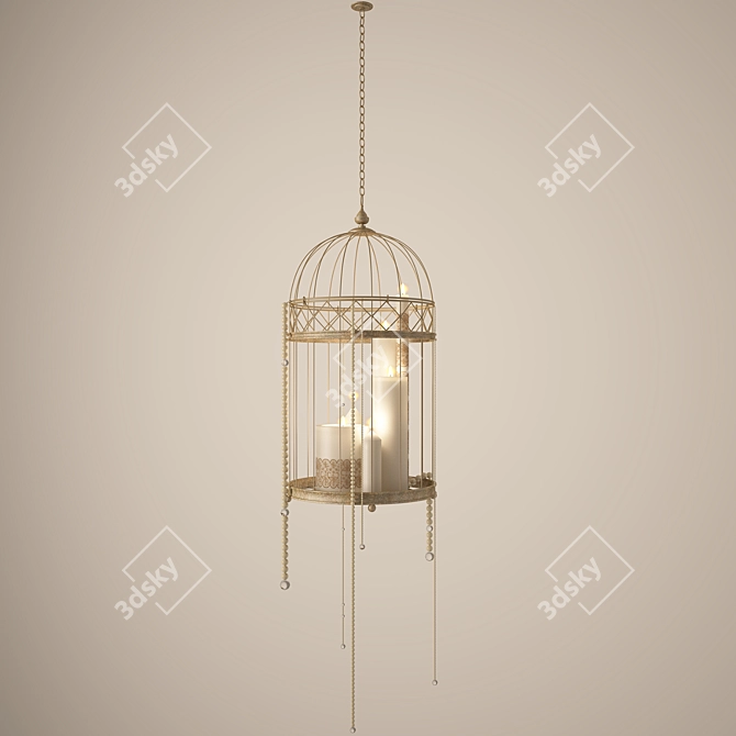 Beaded Suspension Cell Candlestick 3D model image 3