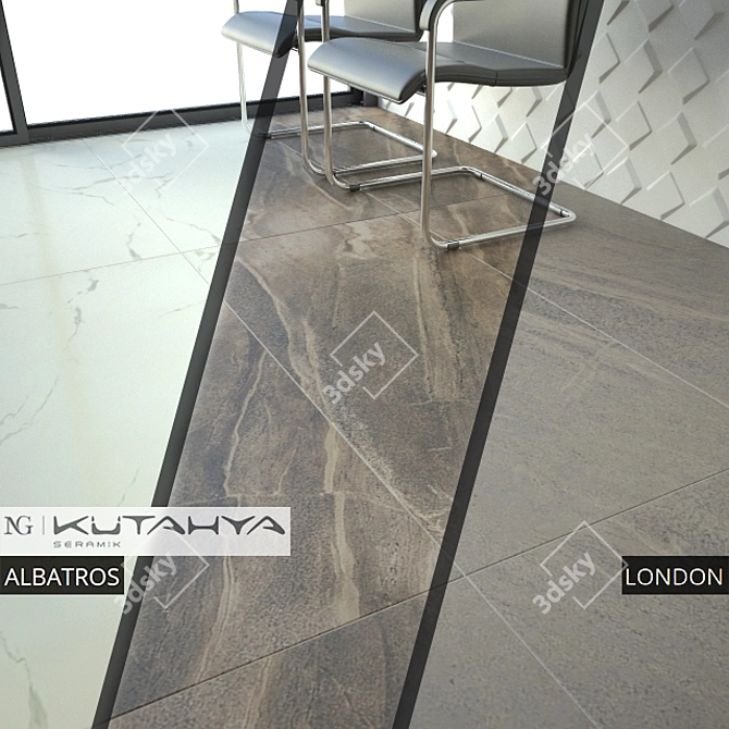 KUTAHYA SERAMIK ALBATROS, LONDON: Glossy Nano Tiles for Indoor and Outdoor Cladding 3D model image 1