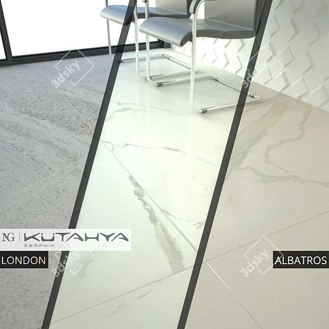 KUTAHYA SERAMIK ALBATROS, LONDON: Glossy Nano Tiles for Indoor and Outdoor Cladding 3D model image 2