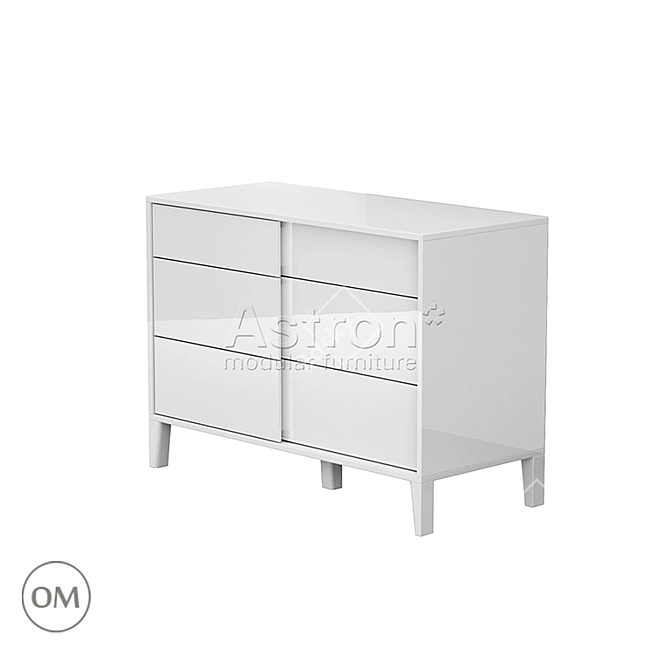 Milana As74.04 Wide Chest: Minimalist Hi-tech Style 3D model image 3