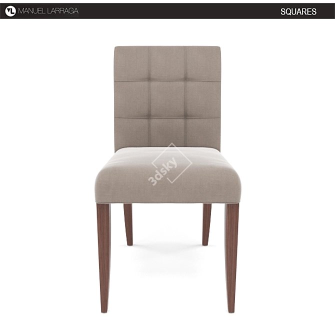 Elegant Square Chair by Manuel Larraga 3D model image 2