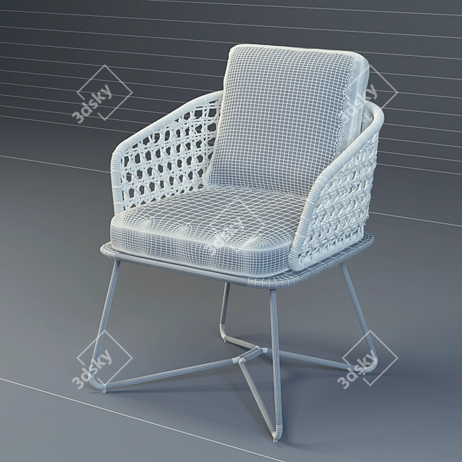 Modern Rivera Little Armchair: Sleek Elegance in Minotti 3D model image 2