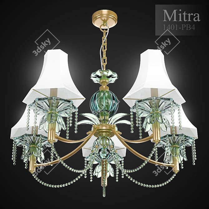 Elegant Mitra 1401-PB4 Chandelier 3D model image 3