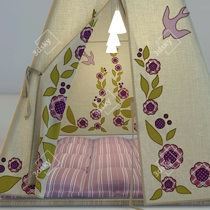 Kids' Textile Shelter Tent 3D model image 3