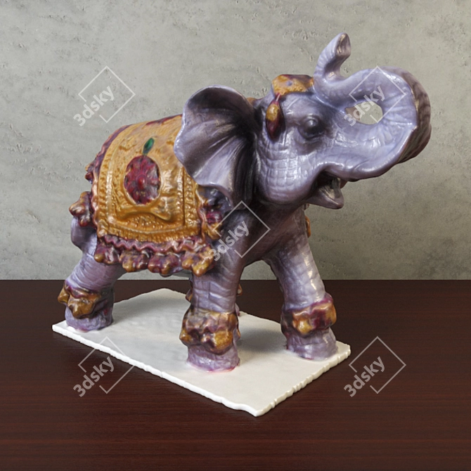  Mini Elephant Statue: 10cm 3D model image 1