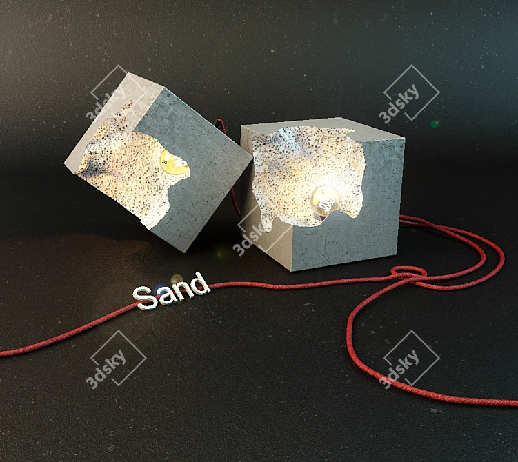 Title: Concrete Sands: Alien Studio's Designer Lamp 3D model image 1