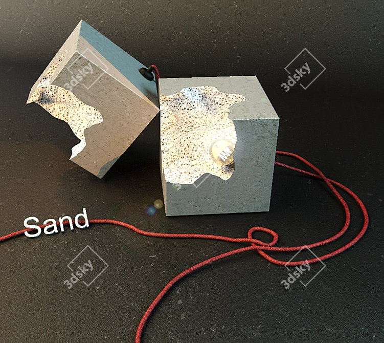 Title: Concrete Sands: Alien Studio's Designer Lamp 3D model image 2