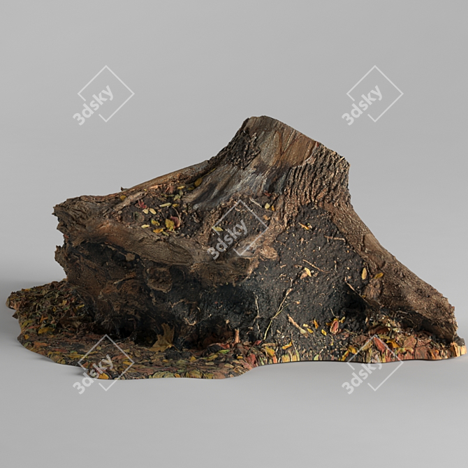 Nature-inspired Stump Replica 3D model image 2