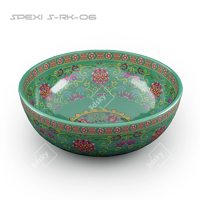 Spexi S-RK 06: Green Ceramic Sink 3D model image 1