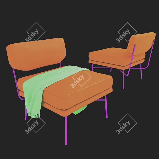 Elegant Elettra Armchair: Timeless Italian Design 3D model image 3