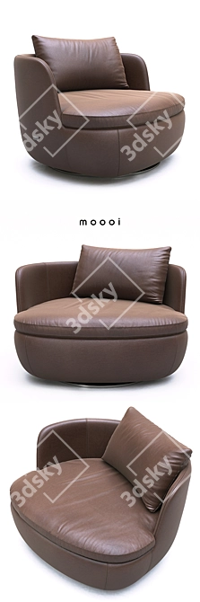 Elegant Swivel Leather Chair 3D model image 1