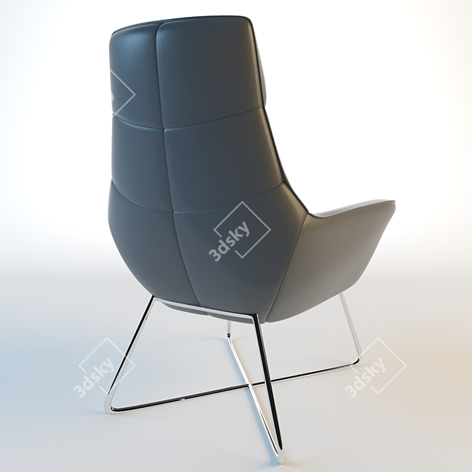 Rossmoor Modern Leather Lounge Chair 3D model image 2