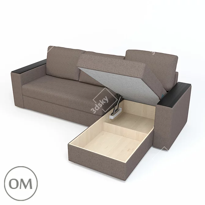 Brook Corner Sofa Bed 3D model image 3