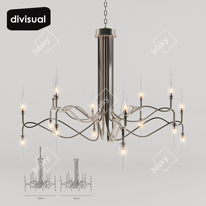 Elegant Divisual Opera Pendant 3D model image 1