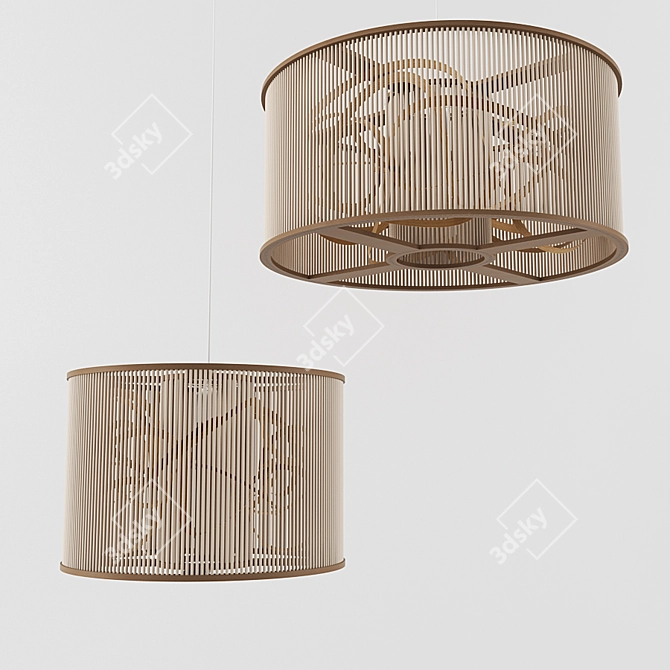 Tom Raffield Cage Pendant - Handcrafted Lighting 3D model image 2