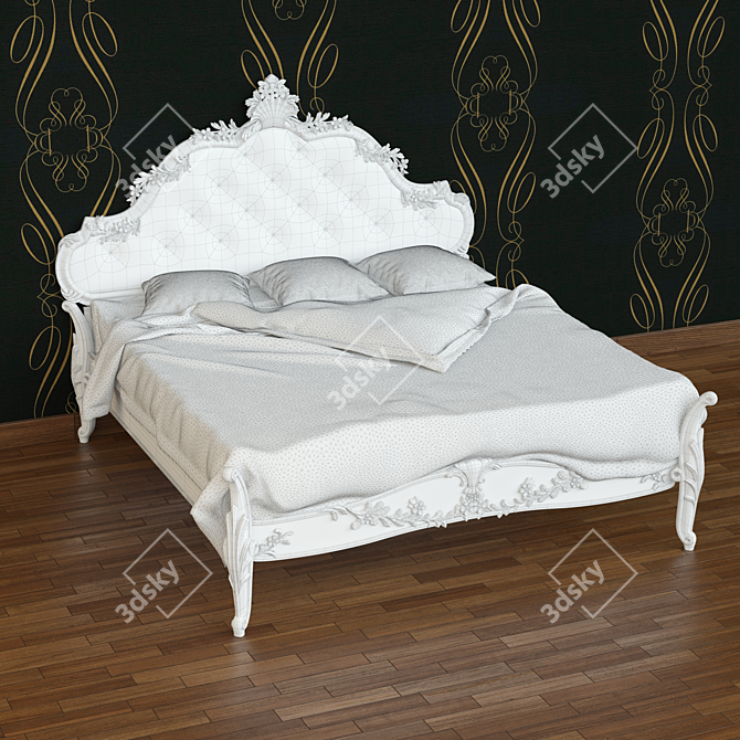 Luxury Silvano Grifoni Bed 3D model image 2