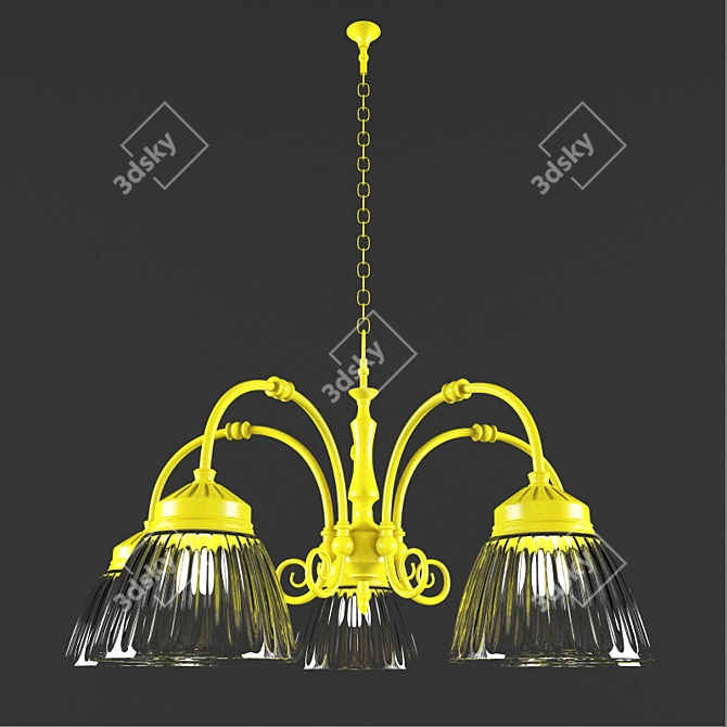 Sleek Catrin Pendant Light 3D model image 1