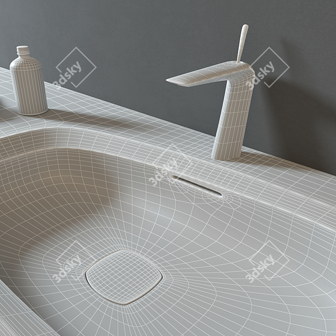 Teuco Outline Sink - Customizable 1600x530x80 3D model image 3