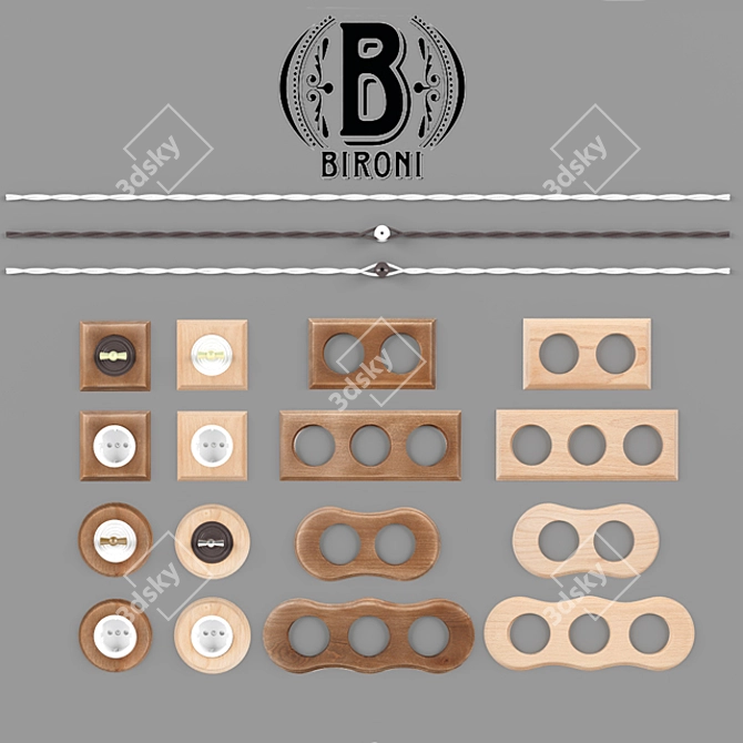 Bironi Collection: Sockets, Switches & Overlays 3D model image 1