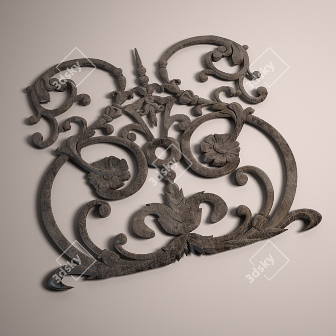 Title: Elegant Carved Baluster - Exquisite Design 3D model image 1