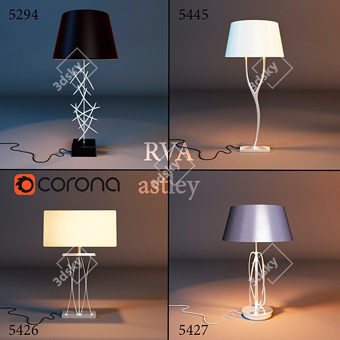 RVAstley Table Lamps - Elegance Illuminated 3D model image 1