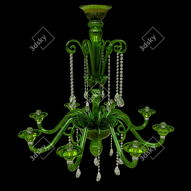 Elegant Italian Chandelier, 8-Light 3D model image 2