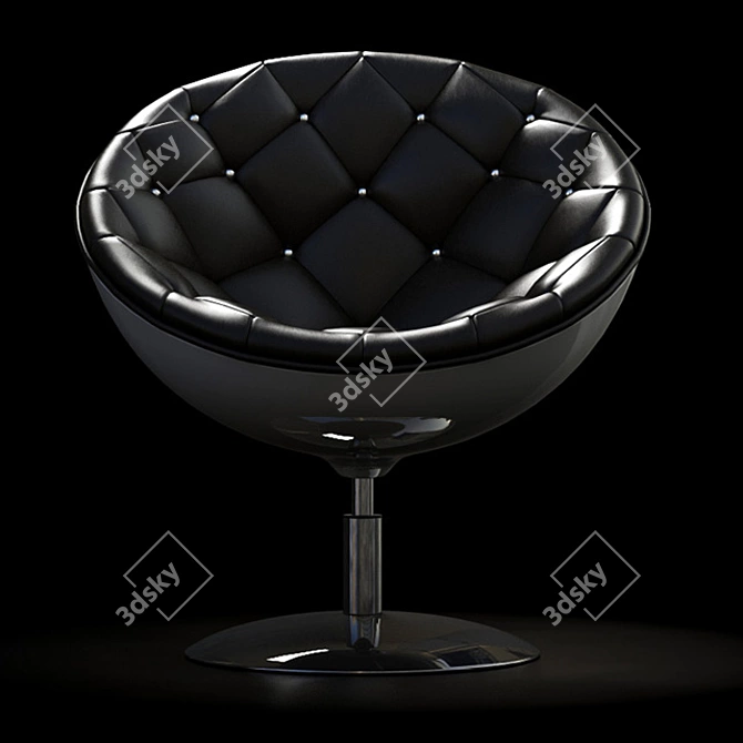 Modern White and Black Lounge Chair 3D model image 1