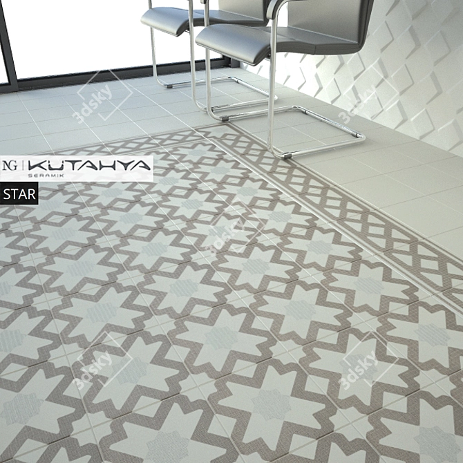 Versatile Ceramic Tiles - Cross, Star, Hanedan 3D model image 2
