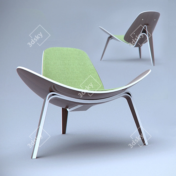 Wegner Shell Chair 3D model image 1