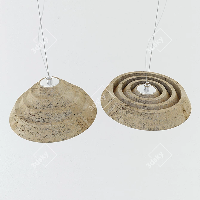 Elegant Spiralitosa Pendant Lamp 3D model image 2