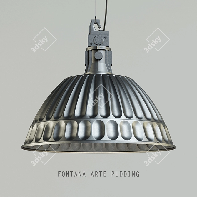 Sleek Illuminated Glass Pendant 3D model image 1