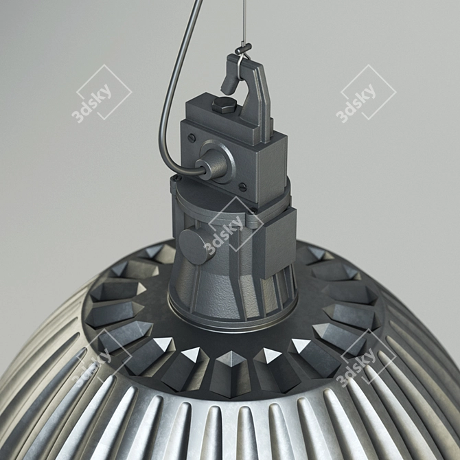 Sleek Illuminated Glass Pendant 3D model image 2
