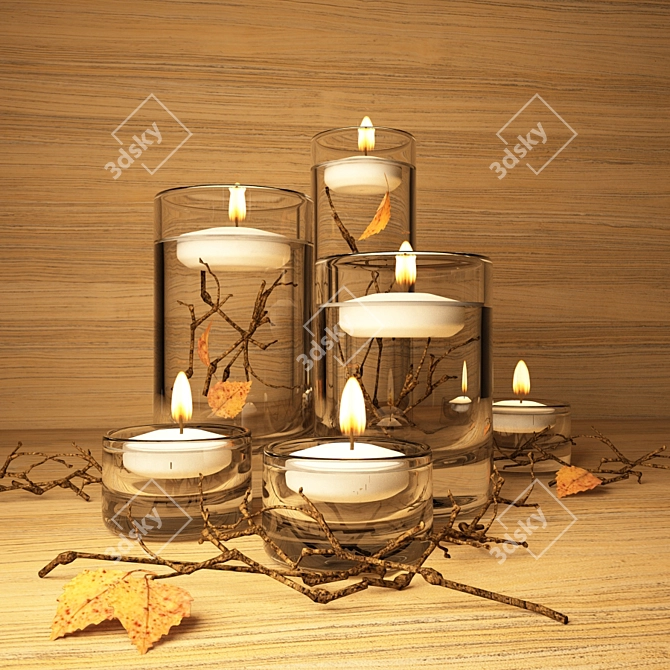 Nature-inspired Floating Candles 3D model image 1