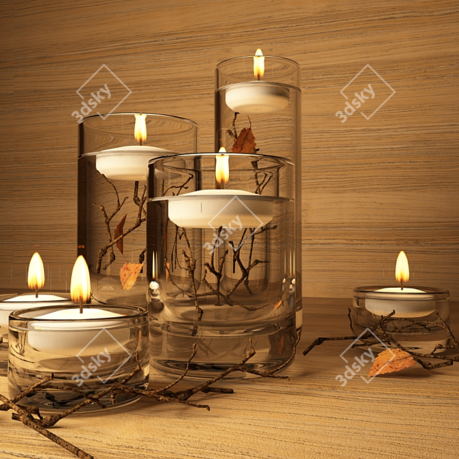 Nature-inspired Floating Candles 3D model image 3