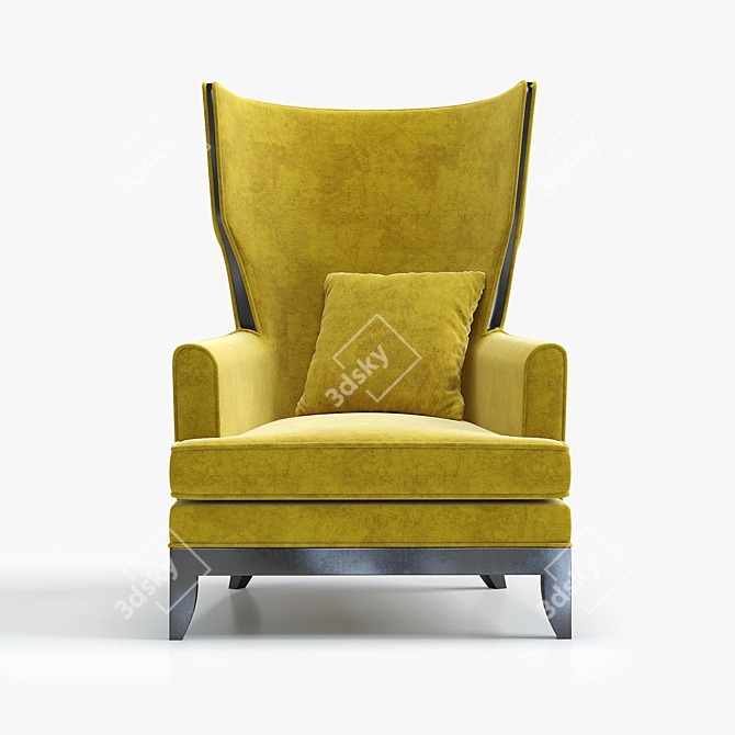 Luxurious Velvet Armchair - Selva Vendome 3D model image 2