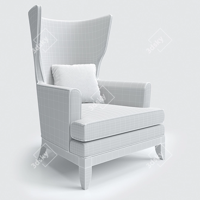 Luxurious Velvet Armchair - Selva Vendome 3D model image 3