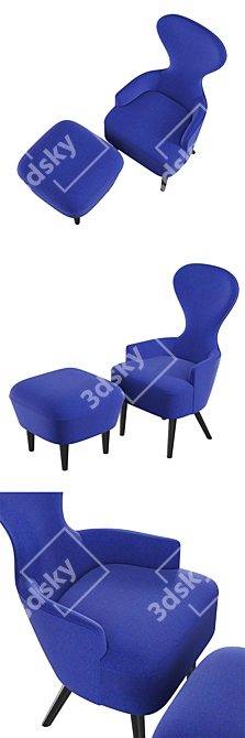 Elegant Wingback Dining Chair 3D model image 1