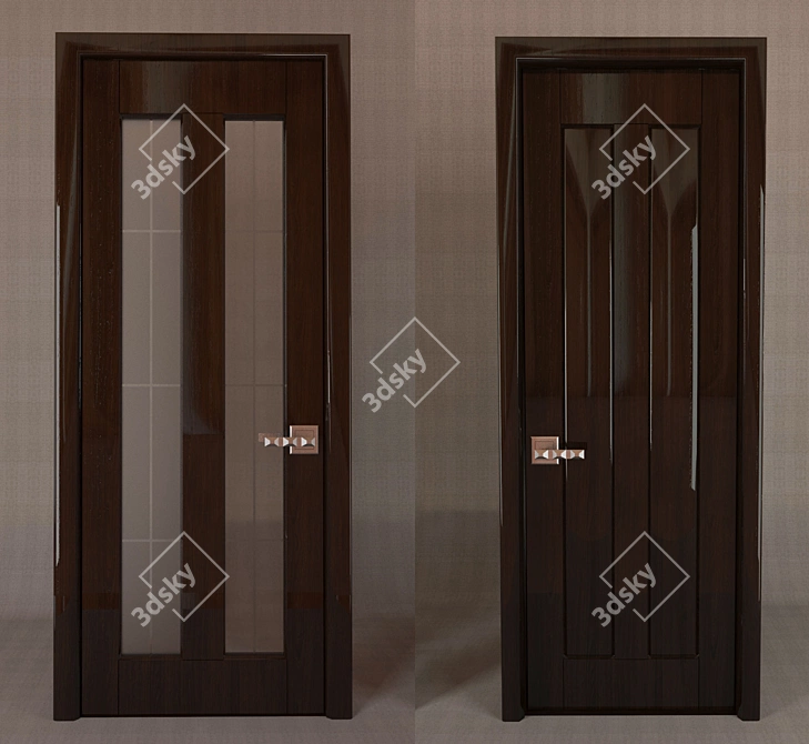 Essil Art Deco Interior Doors 3D model image 1