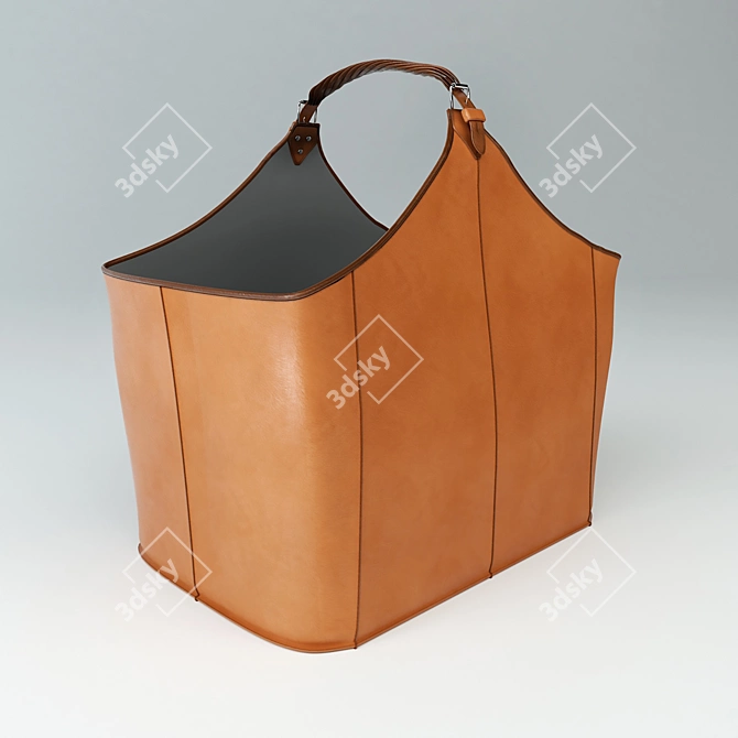 Sleek Leather Magazine Holder 3D model image 1