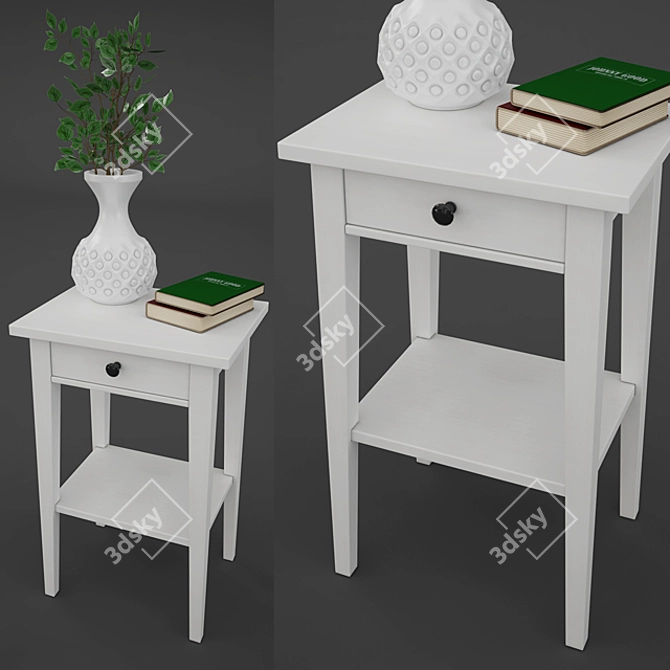 Elegant Hemnes Bedside Table 3D model image 1