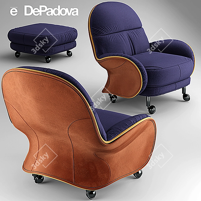 Modern Armchair LOUISIANA: Stylish and Contract-worthy 3D model image 1