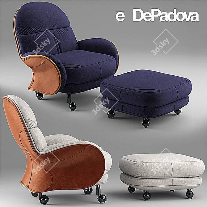 Modern Armchair LOUISIANA: Stylish and Contract-worthy 3D model image 2