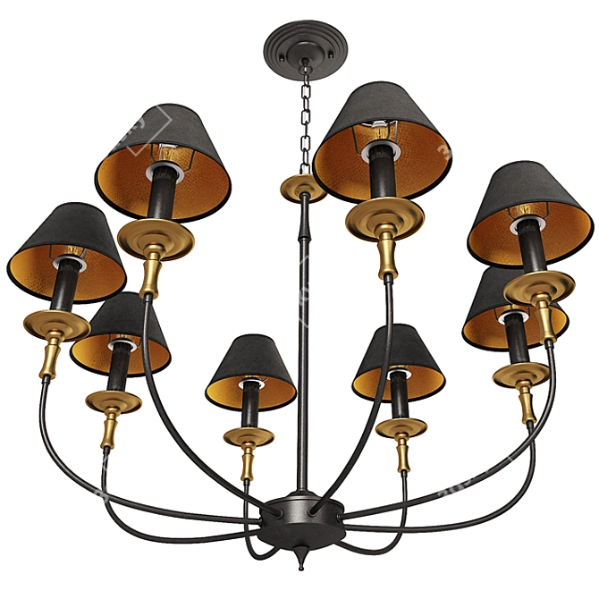 Elegant Crystal Chandelier 3D model image 2