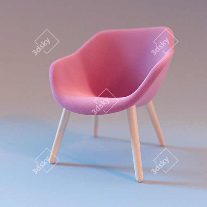 Sleek Lounger by HAY 3D model image 1