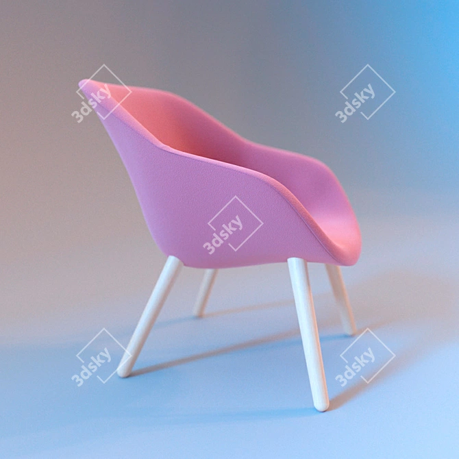 Sleek Lounger by HAY 3D model image 2