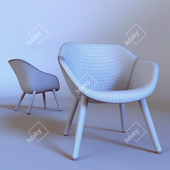 Sleek Lounger by HAY 3D model image 3