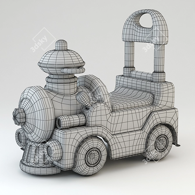 Locomotive Children's Wheelchair 3D model image 2