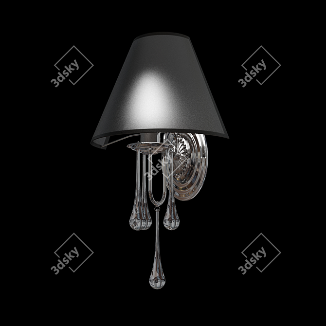 Elegant Black Wall Sconce 3D model image 1