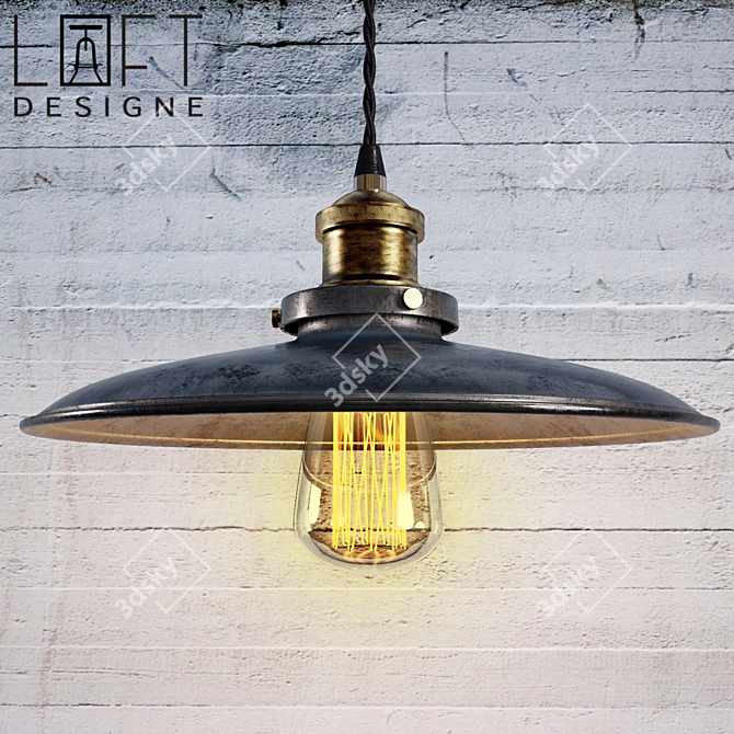 Industrial Charm: LOFT Designe Suspension Light 3D model image 1