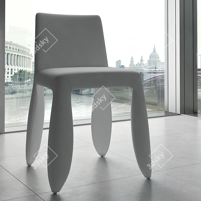 Designer Leather Moooi Monster Chair 3D model image 3